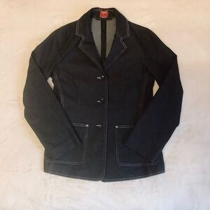 PRIVATE MEMBER WOMENS BLACK BUTTON DOWN JEAN JACKET/ Size Small